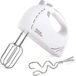 Lloytron Electric Hand Whisk Egg Beater Dough Hook Blender White Kitchen Perfect