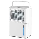 COSTWAY 12L/Day Dehumidifier with Continuous/Drying/Auto Mode, 2.1L Water Tank, 24H Timer, Visible Water Level, Handle, Overflow Protection & Auto Defrost Function for Home Bedroom Damp (12L)