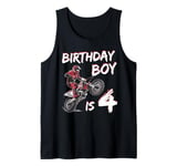 Motocross 4th Birthday Boy 4 Year Old Dirt Bike Tank Top