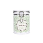 Organic Green Leaves Hot Drinks Canister - Nettle Tea Clip-Lid Storage Tin