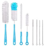 Vicloon 8 pièces Brosse de Nettoyage de Bouteille, Nylon Tube Brosses pour Bouteille en Verre Bébé Biberon Bouilloire Clavier,Tuyau Brosses de Nettoyage