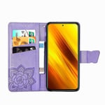 Yhteensopiva Xiaomi Poco X3 Pro -lompakkokotelon Butterfly-kohokuvioidun Pu-nahkaisen kickstand-korttipaikan kanssa Flip Folio Cover