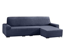 Eysa Aquiles Élastique Chaise Longue Bras Court Droite, Vue frontale, Polyester Coton, Bleu, 43x37x14 cm