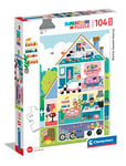 Clementoni - 23775 - Supercolor Puzzle - Home Sweet Home - 104 Maxi Pièces, Puzzle Enfants 4 Ans, Puzzle Dessin Animé - Fabriqué en Italie