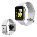 Apple Watch Series 5 44mm nestemäinen silikoninen kellonauha - Valkoinen