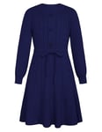 GRACE KARIN Robe tricotée Blanche pour Filles Col Rond Robe Pull Automne Hiver Robe de soirée Robe de Loisirs 12-14 Ans/Bleu Marine-6