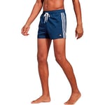 adidas Men's 3-Stripes CLX Very-Short-Length Swim Shorts, Team Navy Blue 2 / White, M