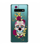 Coque Galaxy S10 PLUS Mort calavera fleur mexicaine