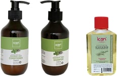Ican London Rosemary Mint Oil Shampoo 300Ml + Conditioner 300Ml + Oil Treatment 