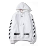 Randig Hoodie med Retropilar - Off-White Hoodiejacka White 2XL