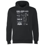 Back To The Future DeLorean Schematic Hoodie - Black - M