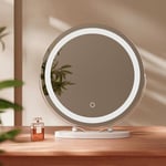 EMKE Miroir Hollywood avec éclairage LED - avec contrôle Tactile - Intensité Variable - 3 Couleurs de lumière - avec éclairage LED Blanc - Rotatif à 360° - avec éclairage