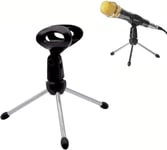 Trépied pour microphone de bureau (1 pièce) / Support de microphone de bureau portable, pliable et ajustable