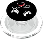 Happy Valentines Day Love Gamer Cute Heart Heartbeat PopSockets PopGrip for MagSafe