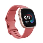 Fitbit Versa 4 Fitness Smartwatch with built-in GPS and up to 6 days battery life - compatible with iOS 15 or higher & Android OS 9.0 or higher, Pink Sand / Copper Rose Aluminium