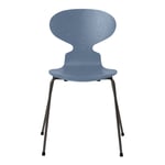 Fritz Hansen - Myran 3101 Dusk Blue Färgad Ask/Warm Graphite - Matstolar - designer_arne_jacobsen - Blå - Metall/Trä