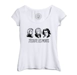 T-Shirt Femme Col Echancré J'écoute Les Morts Bach Mozart Beethoven Musique Compositeur Classique