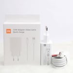 Boîte de câble 33W EU 1M-Xiaomi-Chargeur turbo de 33W avec câble de type C d'origine, pour Redmi note 9 pro