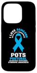 Coque pour iPhone 14 Pro Sensibilisation bleu clair - I Love Someone With POTS Awareness