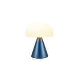 Lexon MINA L Lampe Champignon LED sans fil rechargeable, lampe à poser avec 9 couleurs de lumière avec variateur d'intensité, tactile et rechargeable, jusqu'à 24h d'autonomie - Bleu Sombre