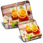 Mouse Mat & Coaster Set - Iced Tea Lemonade Ice Drink Cafe  #16543