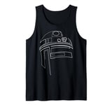 Star Wars R2-D2 White Transparent Partial Outline Tank Top