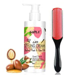 GOIPLE Light Curl Defining Product Curls Muotoiluvoide Improve Frizz Hoitoaine Lisää Shine Hiustenhoitoseerumi & Curl Harja