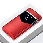 Electric Lighter Dual arc USB Rechargeable Lighter Waterproof Safety Windproof Flameless Electronic Lighter for Cigarette Candle Bbq Camping Stove Activity,Red