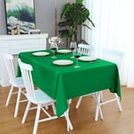 LivinEase Nappe rectangulaire 140 x 200 cm - Verte Nappe en mélange de Coton 250 g/m² adaptée pour Une Table de 4 à 6 Personnes - Nappe en Lin idéale pour la Table de Noël