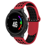 Garmin 26mm Forerunner 735XT / 220 230 235 620 630 kaksivärinen silikoninen kellonauha - Punainen Musta