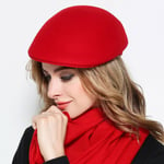 (gules)Ladies Chic Baretti Nainen Talvi 100% Villahattu Naisen Juhla Juhlahuopa Newsboy Cap 55-58 cm