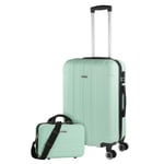 ITACA - Rigid Suitcase Medium Size - ABS Medium Suitcase 65cm Hard Shell Suitcase - Lightweight 20kg Suitcase with Combination Lock - Lightweight and Resistant Travel Medium Size Suitcase, Mint