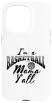 Coque pour iPhone 15 Pro Southern Moms Cadeau de basket-ball fantaisie pour femme Gris et noir