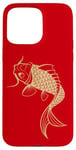 Coque pour iPhone 15 Pro Max Or Chinois Carpe Asiatique Japonais Koi Poisson Golden Koi