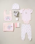 Rock A Bye Baby Girls 10-Piece Elephant Print Hanging Gift Set - Pink - Size 0-3M