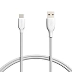 Amazon Basics Câble de charge rapide, USB-C vers USB-A 2.0, 480 Mb/s, certifié USB-IF, pour Apple iPhone 15, iPad, Samsung Galaxy, tablettes, portable, 0.9 m, blanc