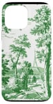 Coque pour iPhone 13 Pro Max Toile verte à motif français Cottagecore Coquette Esthétique