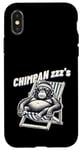 Coque pour iPhone X/XS Jeu de mots drôle de singe chimpanzé « Chimpan-zzz »