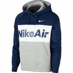 Nike Air Men’s Fleece Pullover Hoodie Size Medium New Blue Grey White CJ4830-410