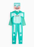 Minecraft Creeper Fancy Dress Costume 9-10 years Blue Years