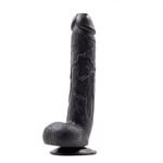 Realistic Dildo Sex Toy 11 Inch Large Black Balls Suction Cup Dong Anal/Vagina