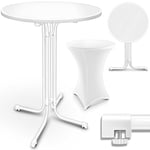 tillvex® Table haute Gastro pliable avec housse - Diamètre : 80 cm - Table de bistrot ronde - Table de fête résistante aux intempéries - Table de jardin pour l'intérieur et l'extérieur