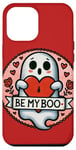 Coque pour iPhone 12 Pro Max Be my Boo Illustration fantôme Saint-Valentin