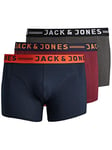 JACK&JONES PLUS Men's JACLICHFIELD Trunks NOOS 3 Pack PLS Boxer Shorts, Burgundy, XXXXXXL