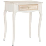 Pegane - Console / Table console en mdf coloris blanc/naturel avec 1 tiroir - Longueur 60 x Profondeur 40 x Hauteur 72.5 cm