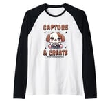 Cute Camera Dog Photographer Photo Capture & Create Puppy Raglan Baseball Tee