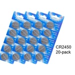 CR2450 20-pack Lithium batteri CR 2450 3V Eunicell batterier