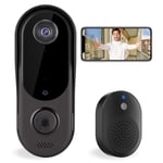 Taishixing Smart WiFi Remote Video Doorbell Camera, Intelligent Visual Doorbell Camera Home Intercom HD Wireless Rechargeable Security Door Doorbell Camera,Two-Way Audio, Photo, With Doorbell Chime