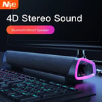 4D tietokoneen kaiutinpalkki Stereoääni Subwoofer Bluetooth-kaiutin Macbookille Kannettava tietokone Musiikkisoitin Kiinteä kaiutin musta