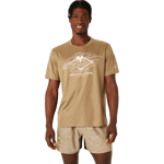 Asics Men's Fujitrail Logo Short Sleeve Top Pepper/Feather Grey/Oatmeal, S